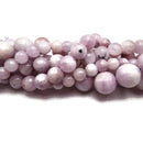 Natural Purple Kunzite Smooth Round Beads 6mm 7mm 8mm 10mm 12mm 15.5'' Strand