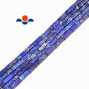 dark blue sea sediment jasper rectangle tube beads