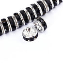 jet black rhinestone rondelle spacers