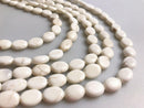 white turquoise flat oval beads