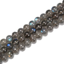 Top Quality Labradorite Smooth Round Beads Size 4mm 6mm 8mm 10mm 15.5'' Strand