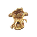 monkey charm gold plated copper with micro pave clear zircon