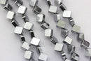 silver gold copper gray hematite flat square diamond beads