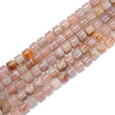Natural Cherry Flower Sakura Agate Barrel Shape Beads Size 8x8mm 15.5'' Strand