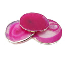 Agate Coaster Geode Round Slices Pink Green Yellow Blue Brown Gray Size 2.5"-3"