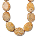 Natural Coral Fossil Faceted Oval Shape Beads Size 30x40mm 15.5'' Strand