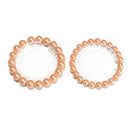 Peach Shell Pearl Smooth Round Beaded Bracelet Beads Size 8mm 10mm 7.5" Length