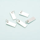925 Sterling Silver Rectangle Shape Charm Pendant Size 5x16mm 5Pcs Per Bag