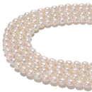 Grade AB White Fresh Water Akoya Pearl Off Round Beads Size 7-8mm 15.5'' Strand