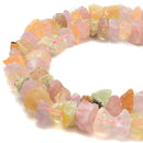 Mix Quartz Rough Nugget Chunks Center Drill Beads Approx 8x16mm 15.5" Strand