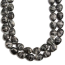 Black Network Silk Stone Spider Web Jasper Smooth Flat Teardrop Beads Size 12x16mm 15.5'' Strand