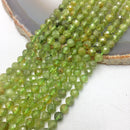 natural peridot faceted round beads