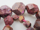 red jasper graduatedfaceted nugget chunk beads