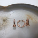 rose gold plated copper with micro pave clear zircon clasp