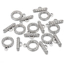 anti silver plated charm toggle clasps round