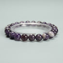 Teeth Chevron Amethyst Smooth Round Beaded Bracelet Size 6mm 8mm 7.5'' Length