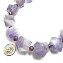 amethyst graduated short fat faceted points beads