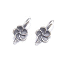 925 Sterling Silver Anti-Silver Flower Shape Earring Hook 9.5x19mm 4Pcs Per Bag