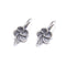 925 Sterling Silver Anti-Silver Flower Shape Earring Hook 9.5x19mm 4Pcs Per Bag