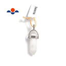 selenite pendant silver hexagon shape