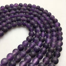 large hole amethyst matte round beads