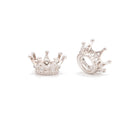 Large Hole Clear Cubic Zirconia Micro Pave Crown Charm Beads 7x11mm 5PCS/Bag