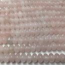 large hole rose quartz smooth rondelle beads
