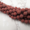 large hole red poppy jasper matte round beads