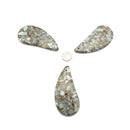 Amazonite With Gold Matrix Pendant Curved Drop Shape Size 35x75mm Sold By Piece