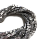 Gray/Gold/Silver/Blue Hematite Matte Square Discs Beads 2mm 3mm 4mm 15.5" Strand