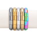 Rainbow Plated Hematite Double Drilled Bangle Bracelet Beads 10x12mm 7.5''Length
