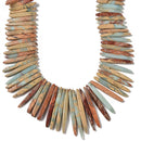 Aqua Terra Jasper Graduated Slab Slice Stick Points Beads Size 15-50mm 15.5'' Strand