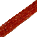 Dark Red Carnelian Faceted Round Beads Size 2mm 4mm 15.5'' Strand