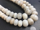 natural white agate graduated smooth rondelle beads