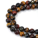 Multi-Color Tiger's Eye Faceted Round Beads 4mm 6mm 8mm 10mm 12mm 15.5" Strand