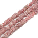 Strawberry Quartz Rough Nugget Chunks Center Drill Beads Size 6x16mm 15.5"Strand