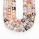 pink opal faceted rondelle wheel Discs beads