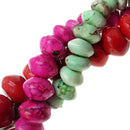 dyed turquoise graduated barrel rondelle beads