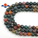 natural bloodstone faceted round beads