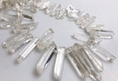Clear Quartz Smooth Graduated Stick Points Beads Size 14-60mm 15.5" Strand