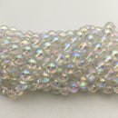 clear quartz ab coat smooth round beads