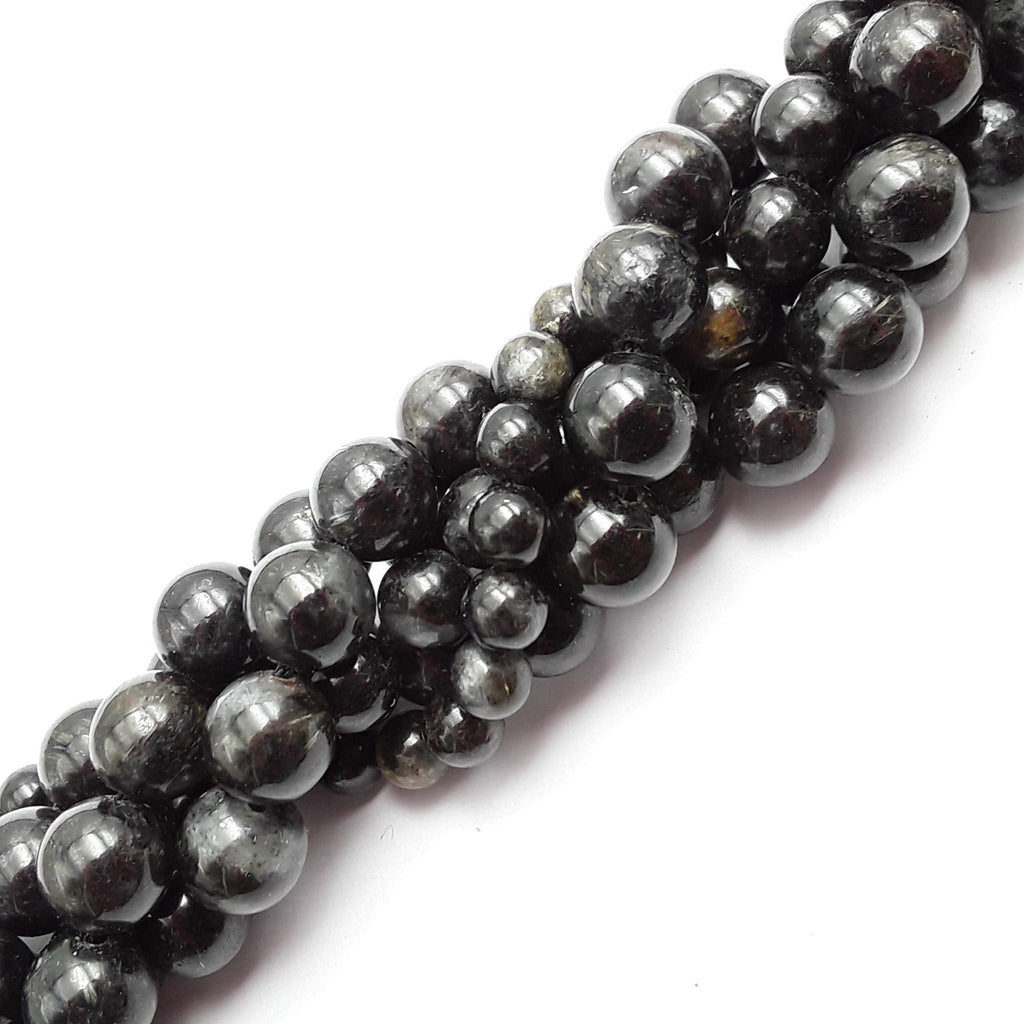 Black Onyx Beads - 8mm round  (Smooth & High Polished for Jewelry Making)