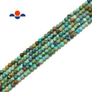 Natural Genuine Turquoise Smooth Round Beads Size 4mm 15.5'' Per Strand