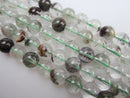 green rutilated quartz smooth round beads