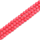 2.0mm Large Hole Pink Bamboo Coral Smooth Round Beads Size 8mm 15.5'' Strand