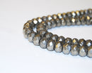 pyrite faceted rondelle beads