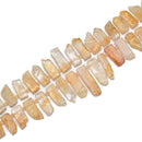 Citrine Graduated Slab Slice Stick Points Beads Approx 20-45mm 15.5" Strand