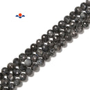 Larvikite Labradorite Hard Cut Faceted Round Beads Size 6mm 8mm 10mm 15.5'' Strd