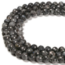 Larvikite Labradorite Hard Cut Faceted Round Beads Size 6mm 8mm 10mm 15.5'' Strd