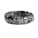 Snowflake Obsidian Double Drill Bracelet Size Approx 11x15mm Length 7.5"